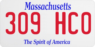 MA license plate 309HC0