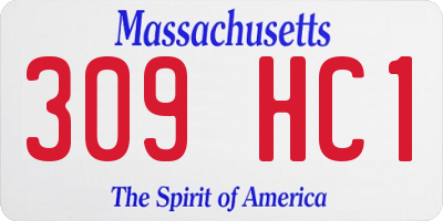 MA license plate 309HC1