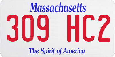 MA license plate 309HC2