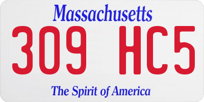 MA license plate 309HC5
