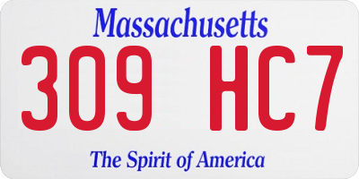 MA license plate 309HC7