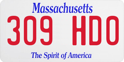 MA license plate 309HD0
