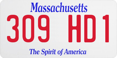 MA license plate 309HD1