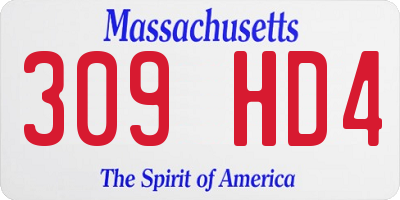 MA license plate 309HD4