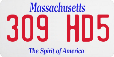 MA license plate 309HD5