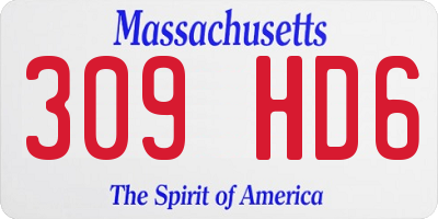 MA license plate 309HD6