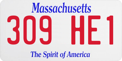 MA license plate 309HE1