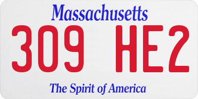 MA license plate 309HE2