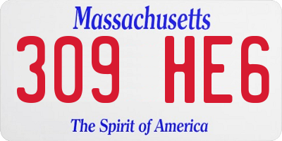 MA license plate 309HE6