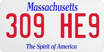 MA license plate 309HE9