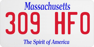 MA license plate 309HF0