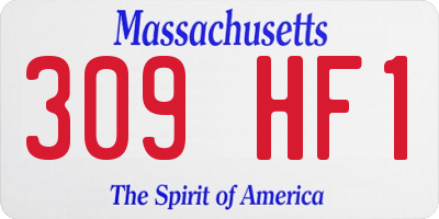 MA license plate 309HF1