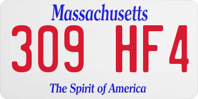 MA license plate 309HF4