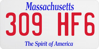 MA license plate 309HF6