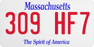 MA license plate 309HF7