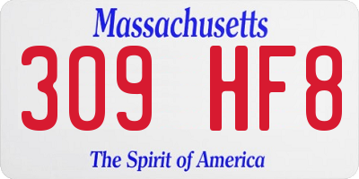 MA license plate 309HF8