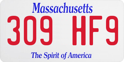 MA license plate 309HF9