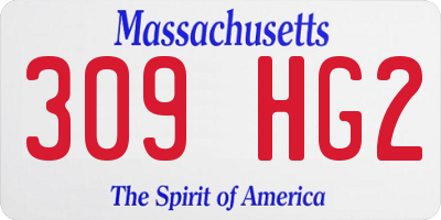 MA license plate 309HG2