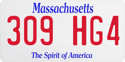MA license plate 309HG4