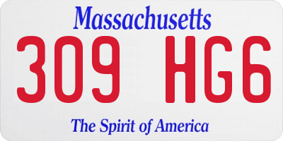 MA license plate 309HG6