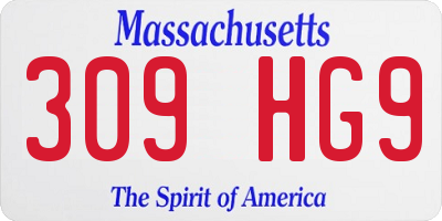 MA license plate 309HG9