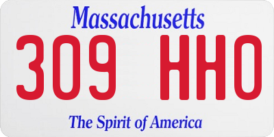 MA license plate 309HH0