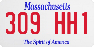 MA license plate 309HH1