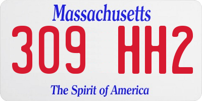 MA license plate 309HH2