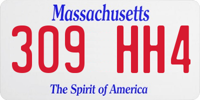 MA license plate 309HH4