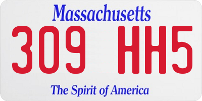 MA license plate 309HH5