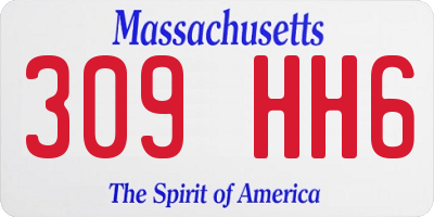 MA license plate 309HH6