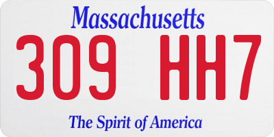 MA license plate 309HH7