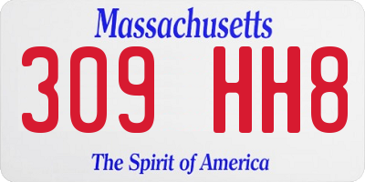 MA license plate 309HH8