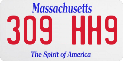 MA license plate 309HH9