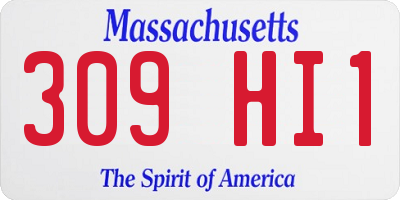 MA license plate 309HI1