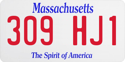 MA license plate 309HJ1