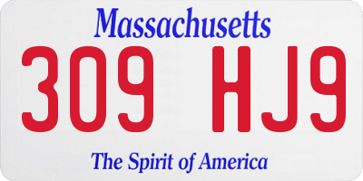 MA license plate 309HJ9