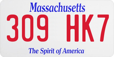 MA license plate 309HK7