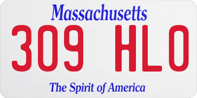 MA license plate 309HL0