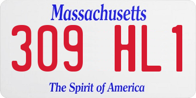 MA license plate 309HL1