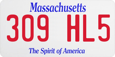 MA license plate 309HL5