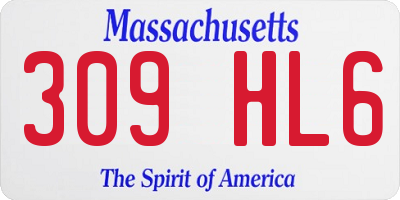 MA license plate 309HL6