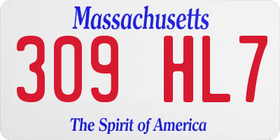 MA license plate 309HL7