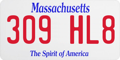 MA license plate 309HL8