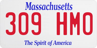 MA license plate 309HM0