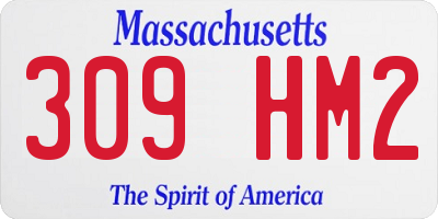 MA license plate 309HM2