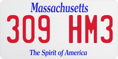 MA license plate 309HM3