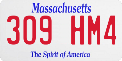 MA license plate 309HM4