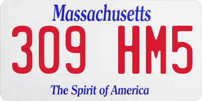 MA license plate 309HM5