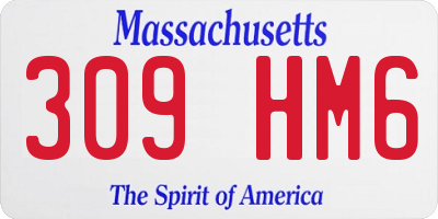 MA license plate 309HM6
